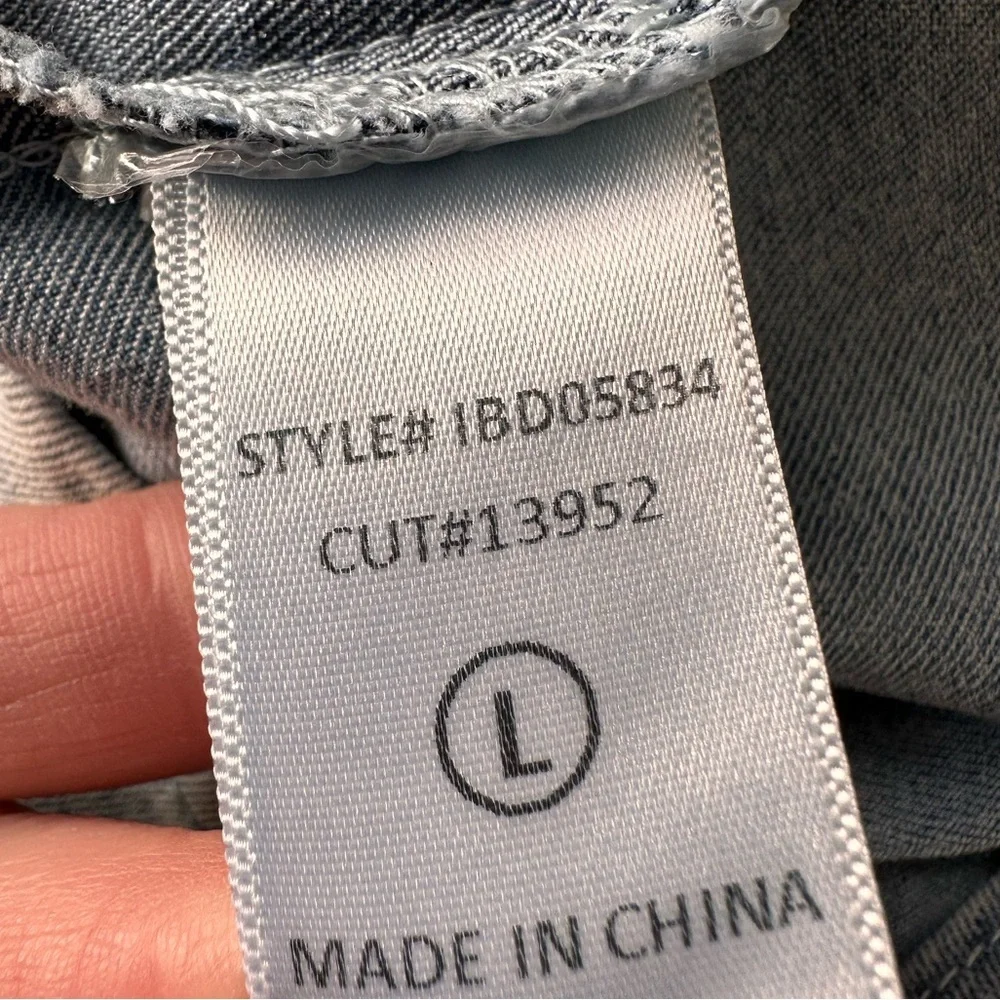 Blue Blush Cotton Blend Faux Denim Balloon Sleeve Dress - Picture 13 of 16